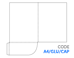 Glued, oversize A4 folder without business card slots. With Capacity