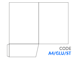 Glued, oversize A4 folder without business card slots. No Capacity