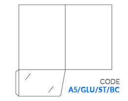 Glued, oversize A5 Folder. Non Capacity. With slots